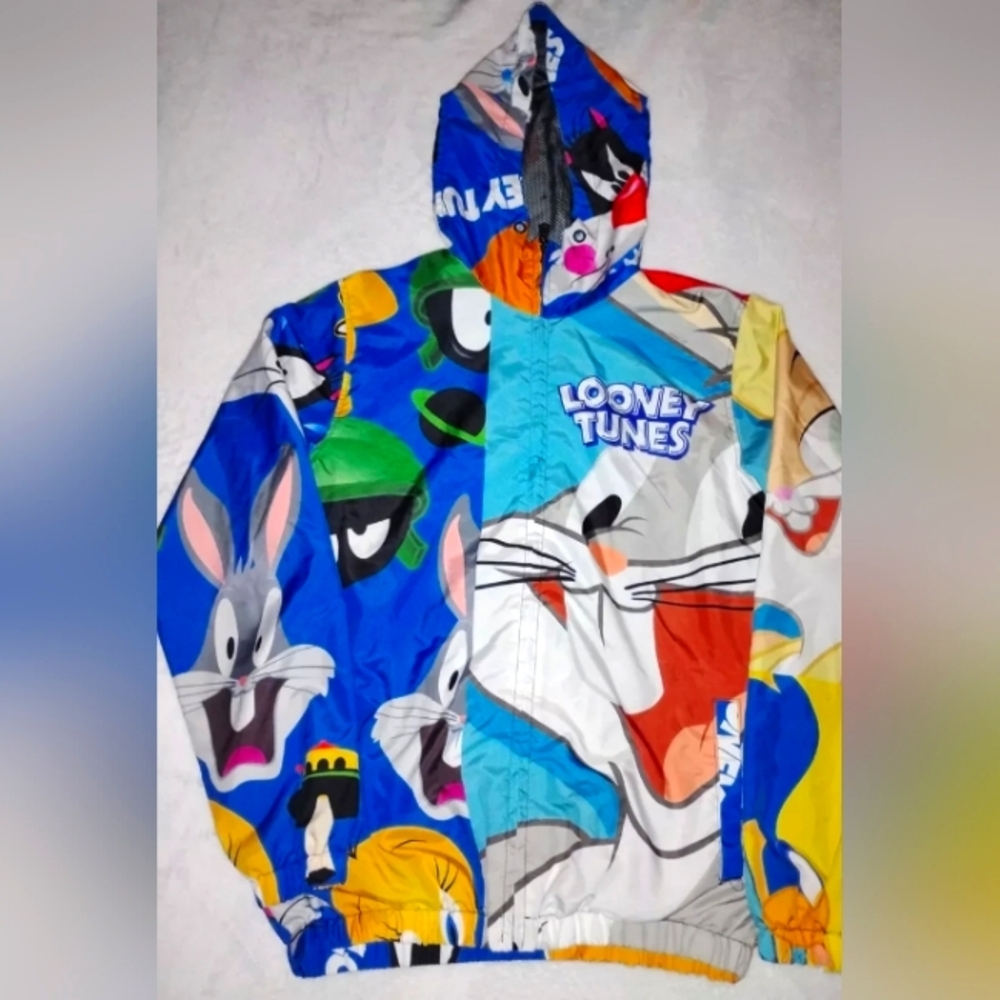 Looney Tunes Members Only Jacket Mens Small Full Zip Marvin Martian Bugs Bunny